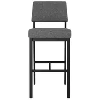 Avery Rustic Country Counter Height Barstool - Grey Woven/Black