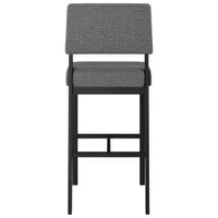 Avery Rustic Country Counter Height Barstool - Grey Woven/Black