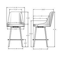 Harper Contemporary Polyester Counter Height Barstool