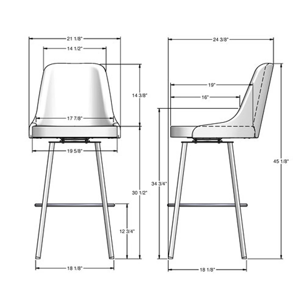 Harper Contemporary Polyester Bar Height Barstool