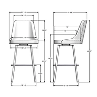 Harper Contemporary Polyester Bar Height Barstool