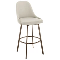 Harper Contemporary Bar Height Barstool - Cream Boucle/Bronze