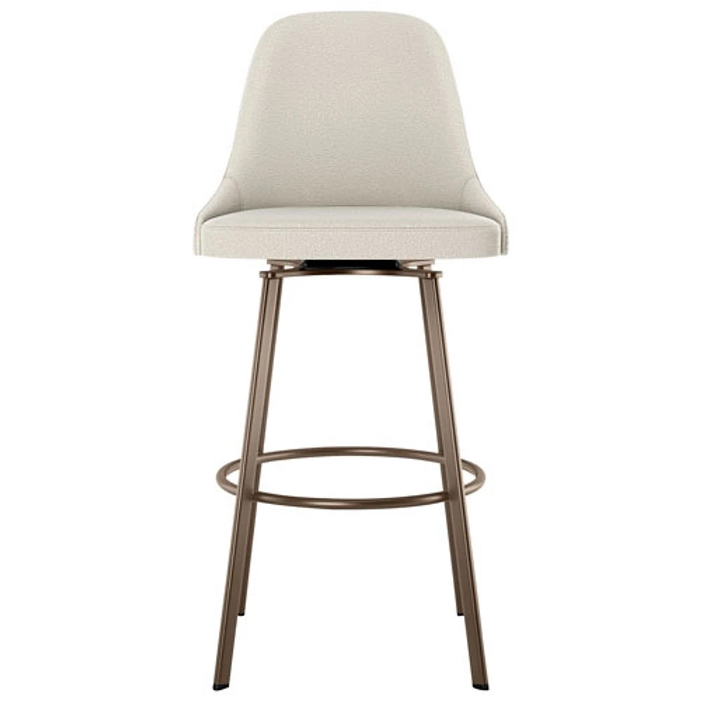 Harper Contemporary Bar Height Barstool - Cream Boucle/Bronze