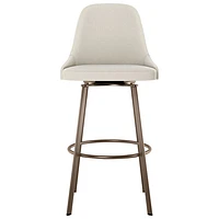 Harper Contemporary Bar Height Barstool - Cream Boucle/Bronze