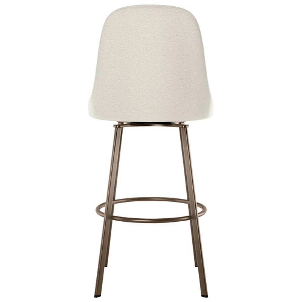 Harper Contemporary Bar Height Barstool - Cream Boucle/Bronze