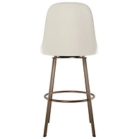 Harper Contemporary Bar Height Barstool - Cream Boucle/Bronze