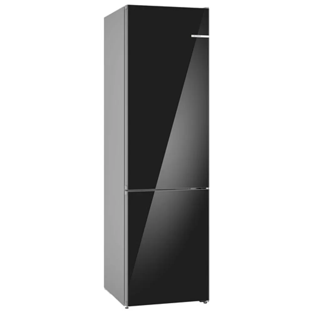 Bosch 25" 12.8 Cu. Ft. Bottom Freezer Refrigerator with Water Dispenser (B24CB80ESB) - Black Glass