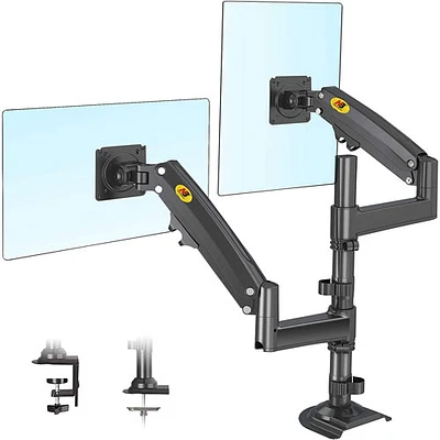 North Bayou H180 22"-32" Full Motion Dual Monitor Mount - Black