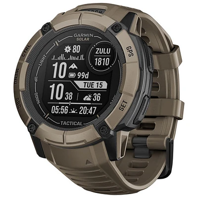 Garmin Instinct 2X Solar Tactical Edition 53mm Bluetooth Mutlisport Smartwatch - Coyote Tan