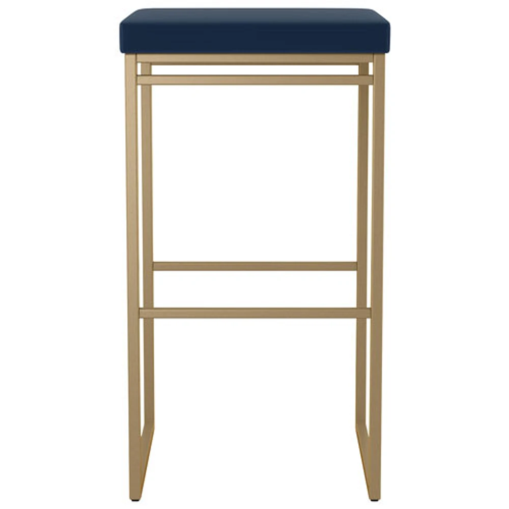 Tabouret de bar contemporain à hauteur de comptoir Easy - Bleu/Doré