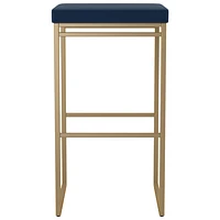 Tabouret de bar contemporain à hauteur de comptoir Easy - Bleu/Doré