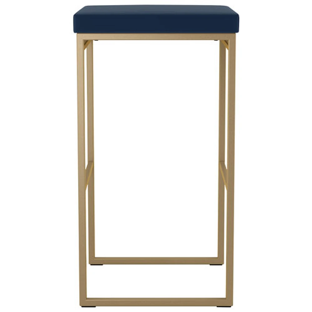 Tabouret de bar contemporain à hauteur de comptoir Easy - Bleu/Doré