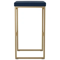 Tabouret de bar contemporain à hauteur de comptoir Easy - Bleu/Doré