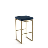 Tabouret de bar contemporain à hauteur de bar Easy - Bleu/Doré