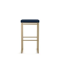 Tabouret de bar contemporain à hauteur de bar Easy - Bleu/Doré