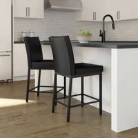 Perry Traditional Counter Height Barstool - Black/Black