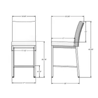 Perry Traditional Counter Height Barstool - Black/Black