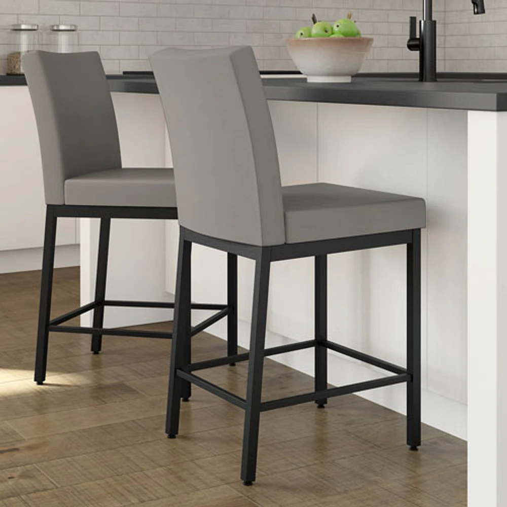 Perry Traditional Bar Height Barstool - Taupe Grey/Black