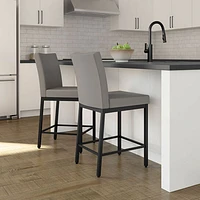 Perry Traditional Bar Height Barstool - Taupe Grey/Black