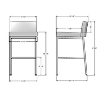 Tabouret de bar contemporain à hauteur de bar Fairfield Plus