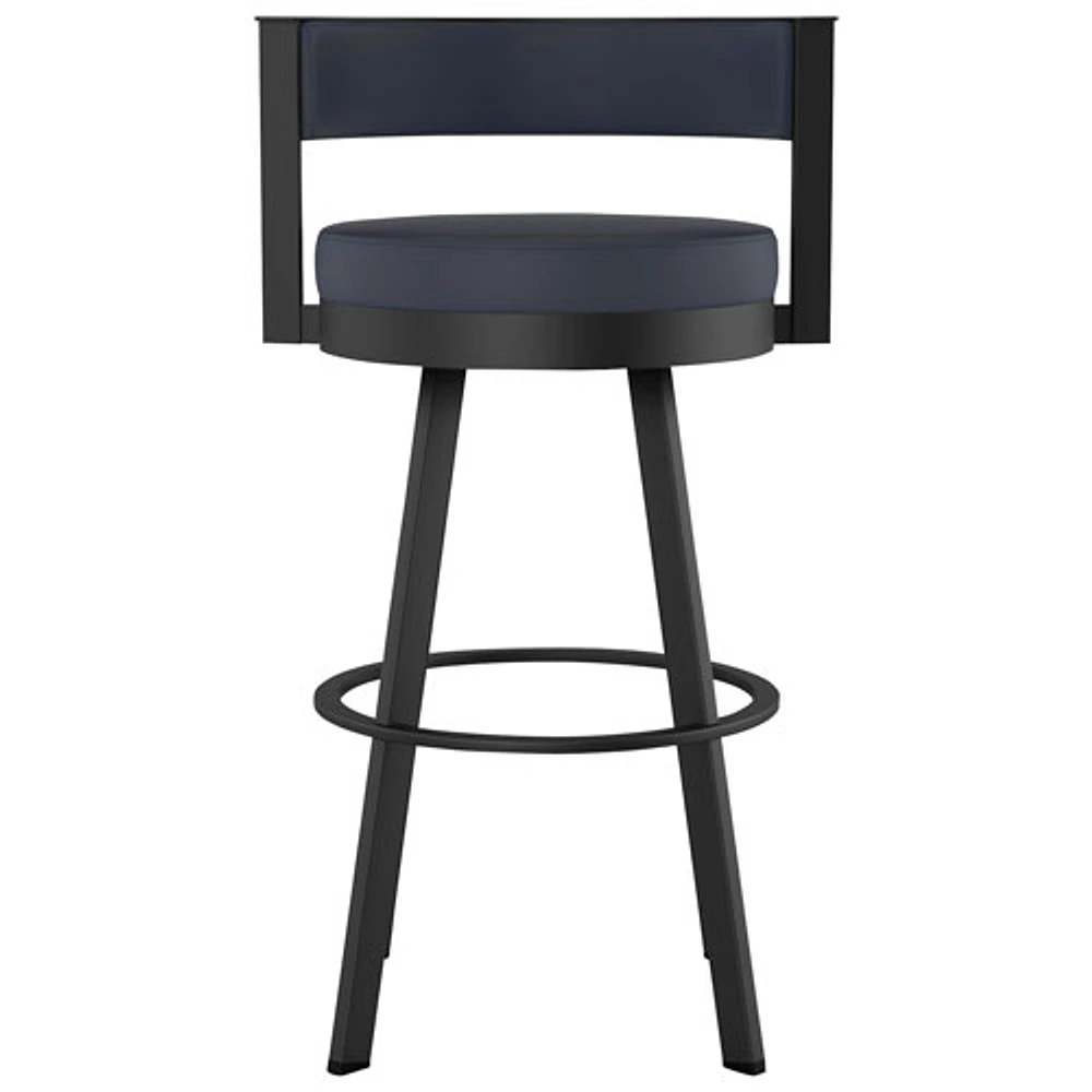 Tabouret de bar contemporain en similicuir à hauteur de bar Browser - Bleu marine/Noir