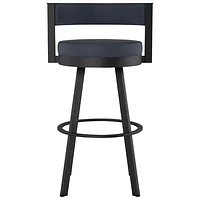 Browser Contemporary Faux Leather Bar Height Barstool - Navy Blue/Black