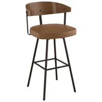 Quinton Contemporary Bar Height Barstool - Tan/Light Brown/Dark Brown