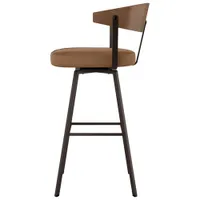 Quinton Contemporary Bar Height Barstool - Tan/Light Brown/Dark Brown