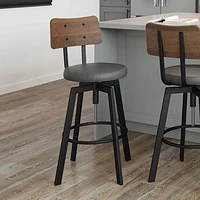 Symmetry Transitional Counter Height Barstool - Grey/Brown/Black