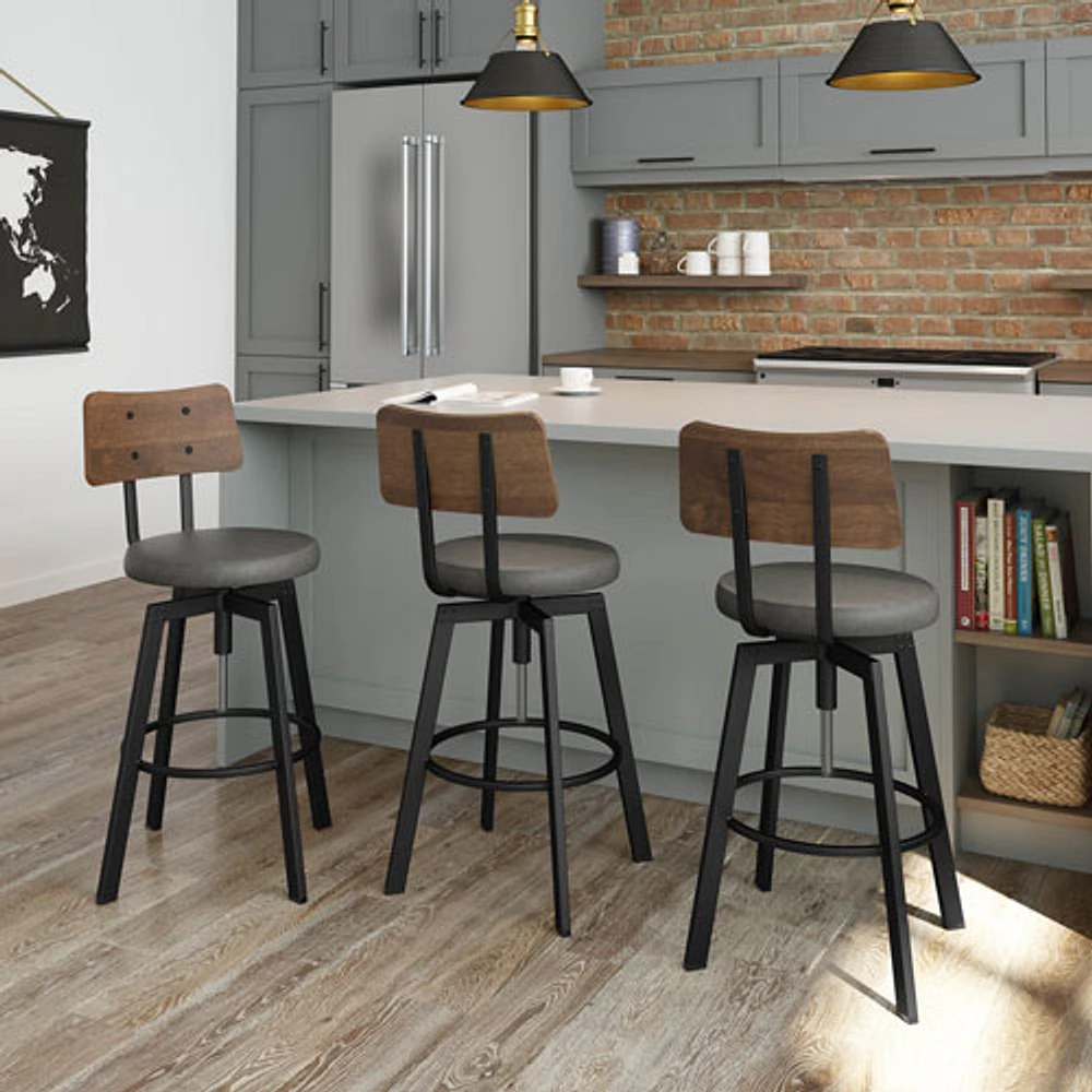 Symmetry Transitional Counter Height Barstool - Grey/Brown/Black