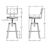 Tabouret de bar transitionnel à hauteur de comptoir Symmetry