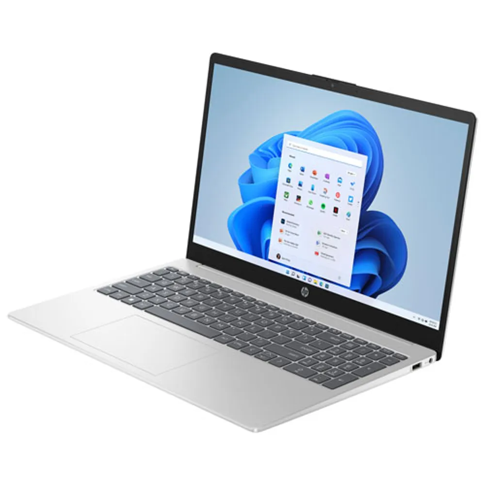 Portable de 15 po de HP avec Microsoft 365 pendant 1 an - Argenté naturel (N100 d'Intel/SSD 128 Go/RAM 4 Go)