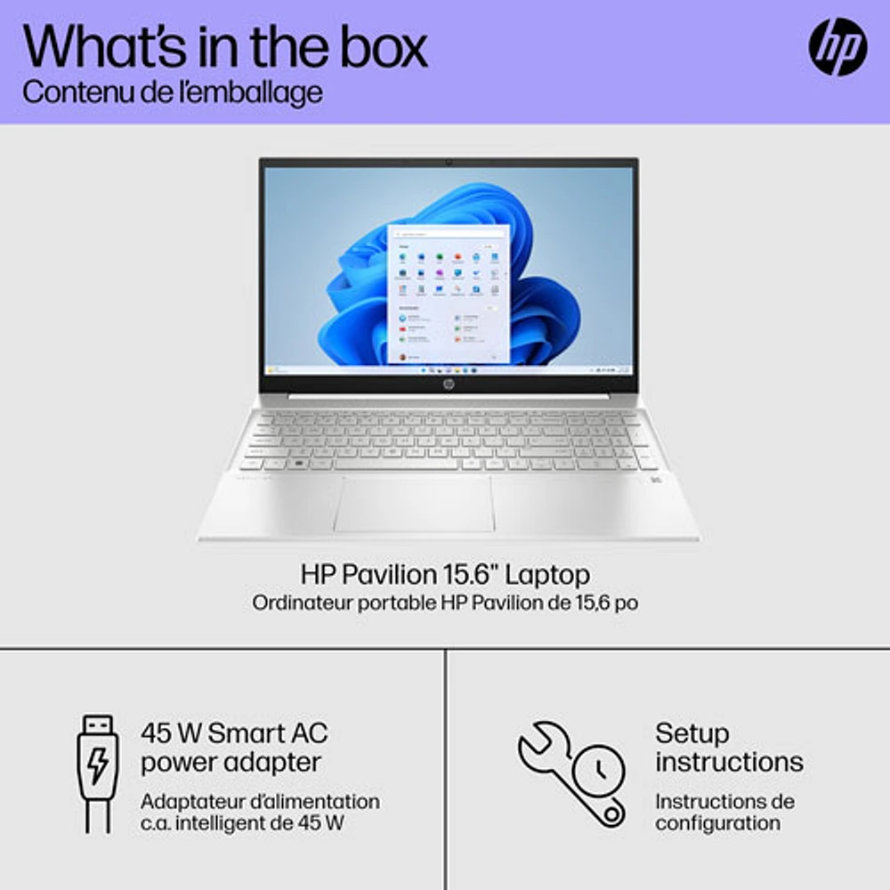 HP Pavilion 15" Touchscreen Laptop - Natural Silver (AMD Ryzen 5 7530U/1TB SSD/16GB RAM/Windows 11)