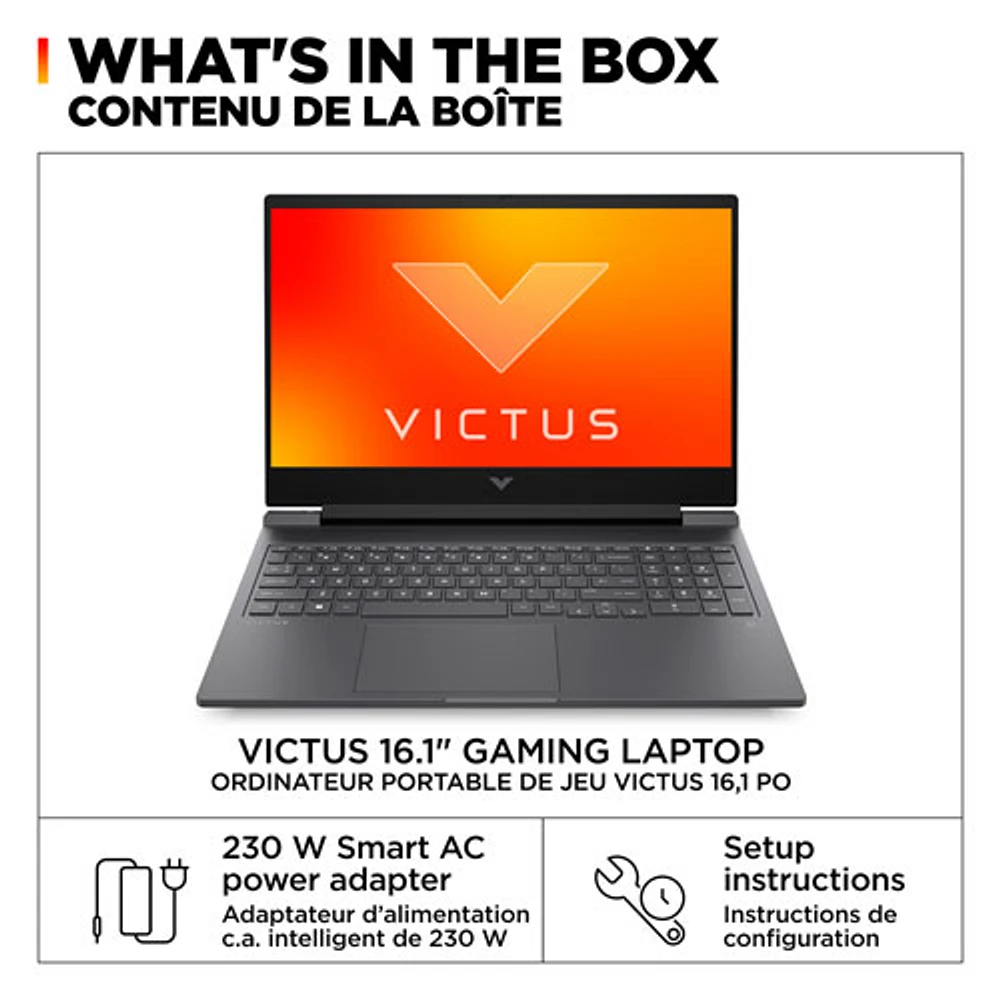 Portable de jeu de 16 po Victus de HP - Argenté mica (Ryzen 5 7640HS AMD/SSD 1 To/RAM 16 Go/GeForce RTX 4050/Windows 11)