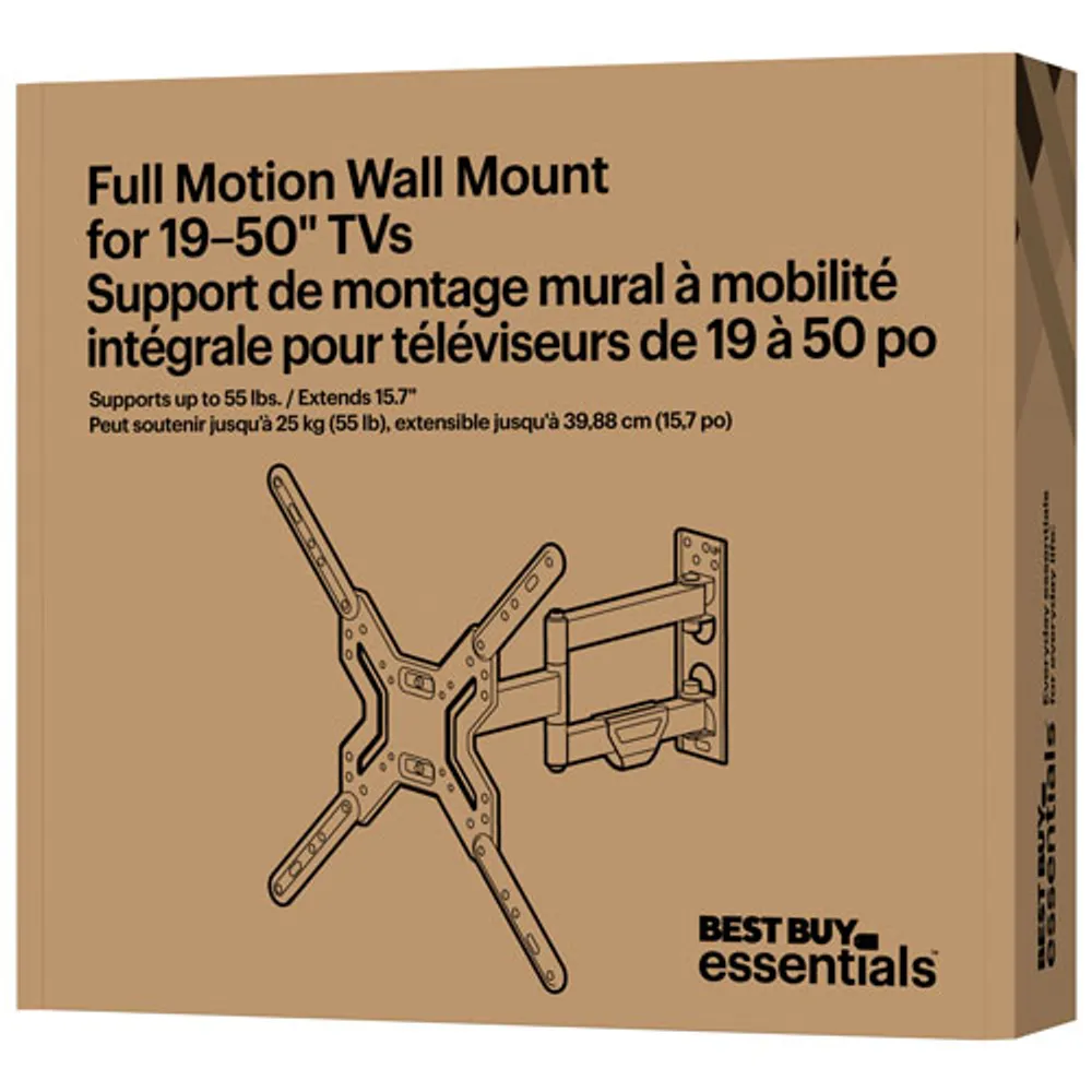 Support mural articulé pour téléviseur de 19 à 50 po Best Buy Essentials - Exclusivité Best Buy