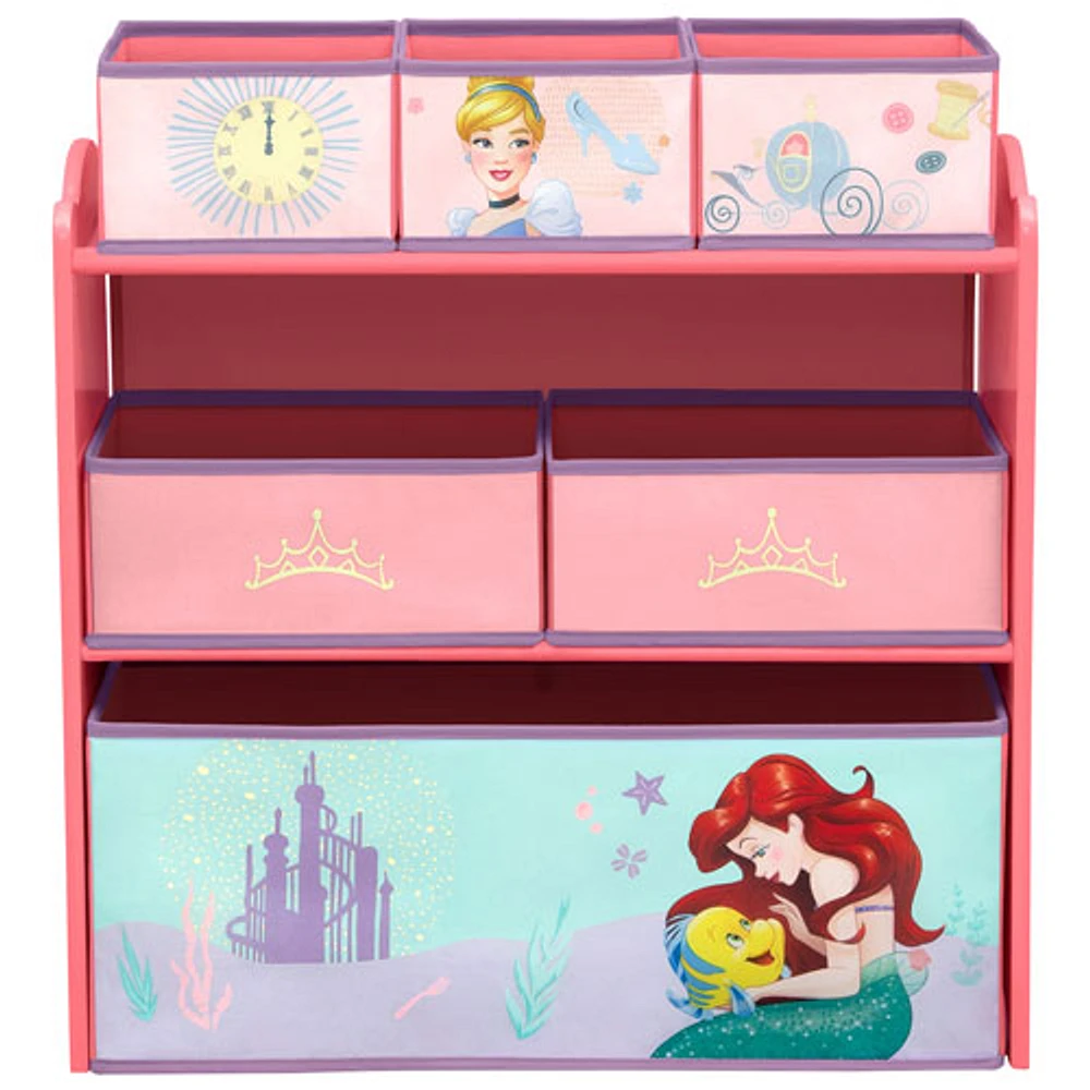 Disney Princess 6-Bin Toy Organizer - Pink