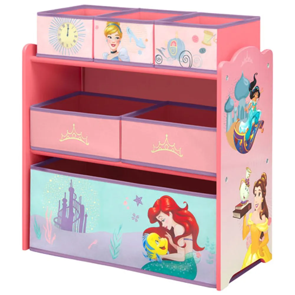 Disney Princess 6-Bin Toy Organizer - Pink