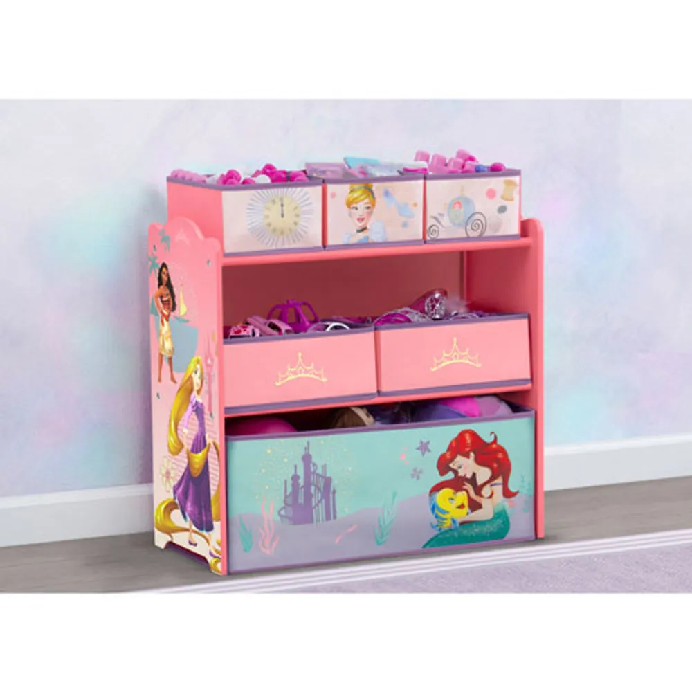 Disney Princess 6-Bin Toy Organizer - Pink