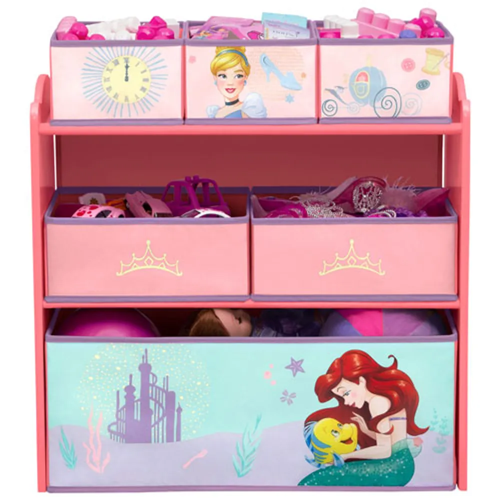 Disney Princess 6-Bin Toy Organizer - Pink