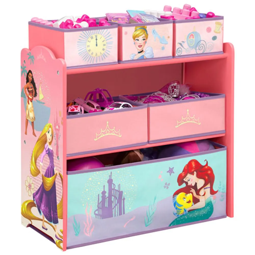 Disney Princess 6-Bin Toy Organizer - Pink