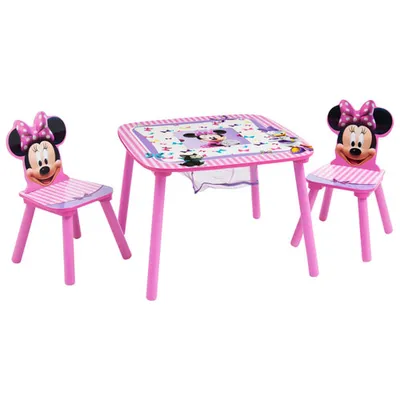 Minnie Mouse 3-Piece Kids Table and Chair Set - Pink