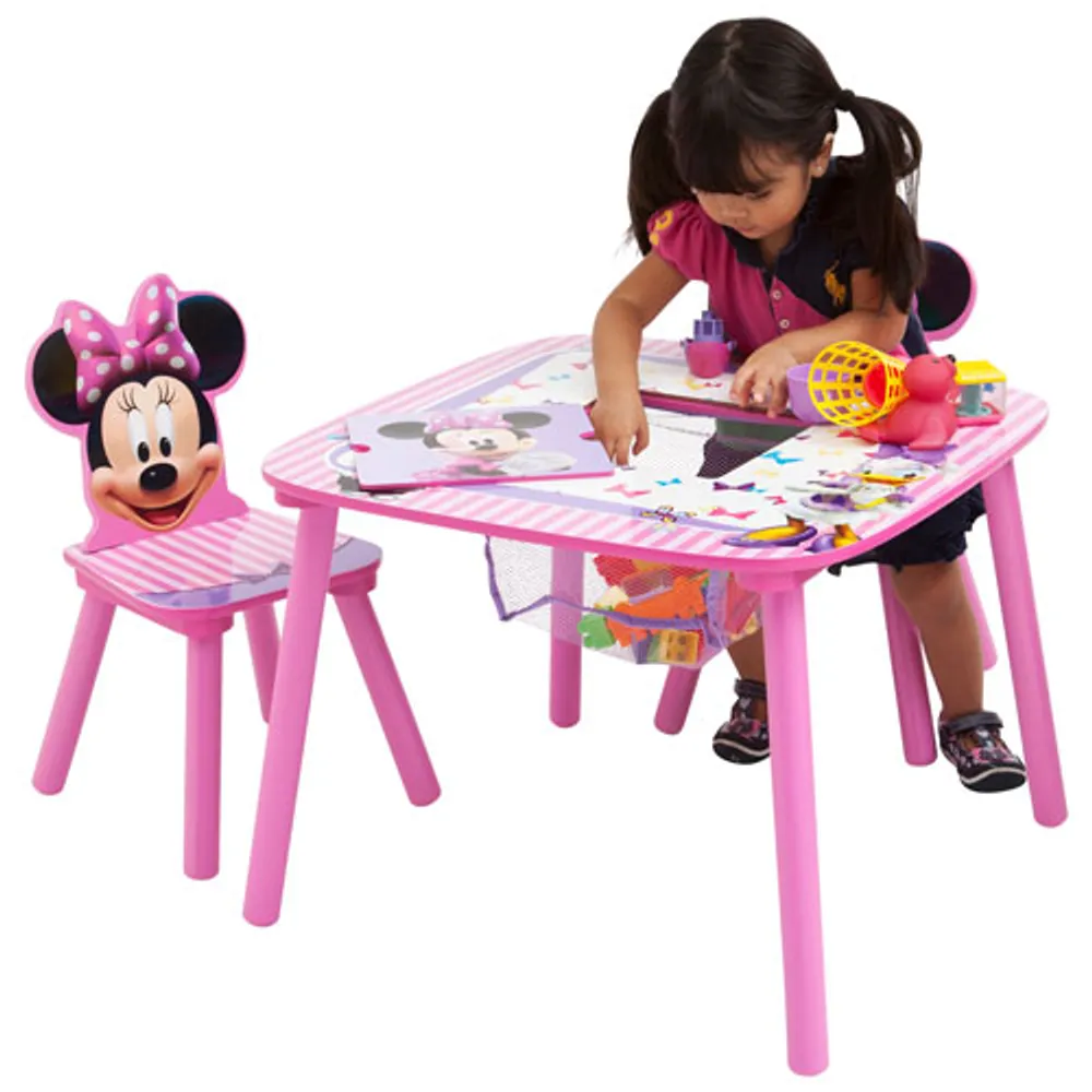 Minnie Mouse 3-Piece Kids Table and Chair Set - Pink