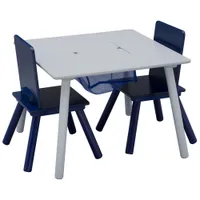 Delta Children 3-Piece Kids Table & Chair Set with Storage - Grey