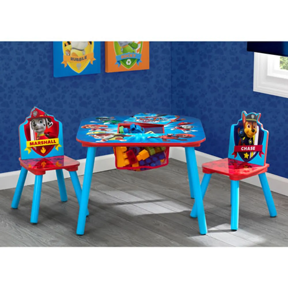 Ensemble 3 pièces pour enfant avec table et chaises de la Pat'Patrouille - Bleu