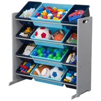 Delta Children Kids 12-Bin Toy Storage Organizer - Grey/Blue