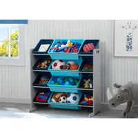 Delta Children Kids 12-Bin Toy Storage Organizer - Grey/Blue