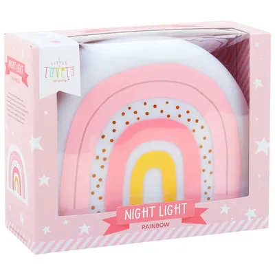 A Little Lovely Company Rainbow Night Light with Timer - White/Pink/Orange