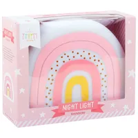 A Little Lovely Company Rainbow Night Light with Timer - White/Pink/Orange