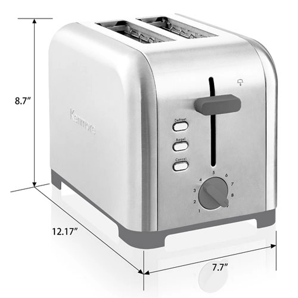 Grille-pain à fentes larges de Kenmore - 2 tranches - Acier inoxydable