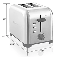 Grille-pain à fentes larges de Kenmore - 2 tranches - Acier inoxydable
